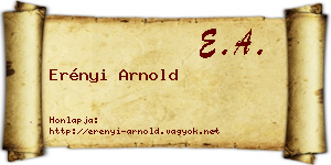 Erényi Arnold névjegykártya